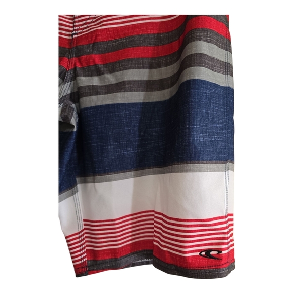 O'Neill Red White and Blue Board Shorts Trunks 32  10" Ins. Swim Beach Vacation - Picture 4 of 7